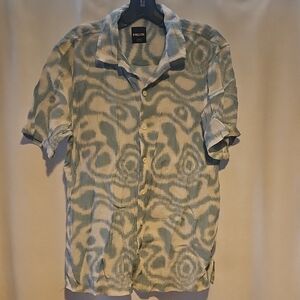 RSQ Teal and White Casual Button Down Shirt